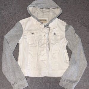 Wallflower Women's Jean Jacket with White and Gray Design